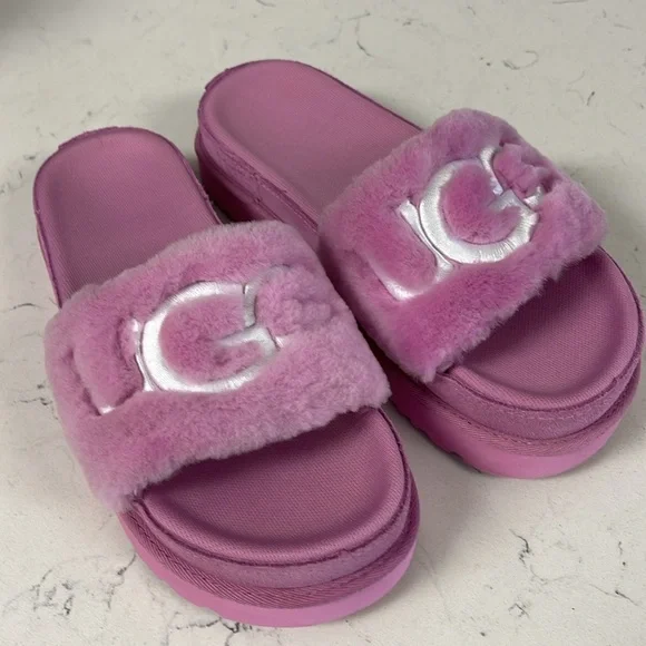 UGG Laton Fur Slide 111236 Wildflower Fluff Size 8 - Picture 12 of 16